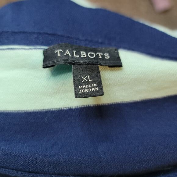 Talbots- Women's Long sleeve navy and teal top- size XL - Picture 7 of 8